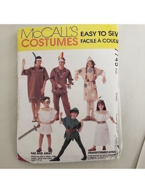 McCalls Easy to Sew Costume Patterns 7745 Adult XS-L + Child 2-12 Uncut Vtg 1994
